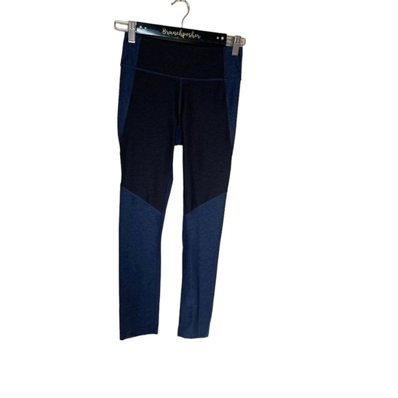 Outdoor Voices Two Tone Black & Blue High Rise Leggings - Picture 1 of 7